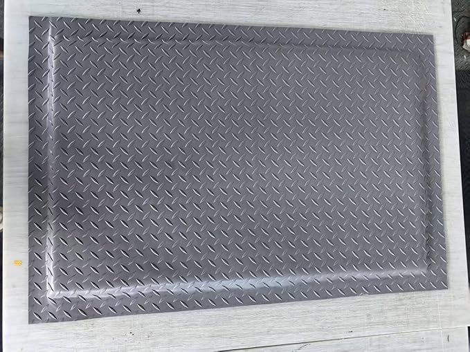 Nisorpa Anti Fatigue Mats Industrial 3' x 6' Ergonomic Standing Mat 15/16" Extra Thick Cushioned Shop Floor Mats Heavy Duty Commercial Diamond Plate - Safety Support for Leg & Back Pain, Grey