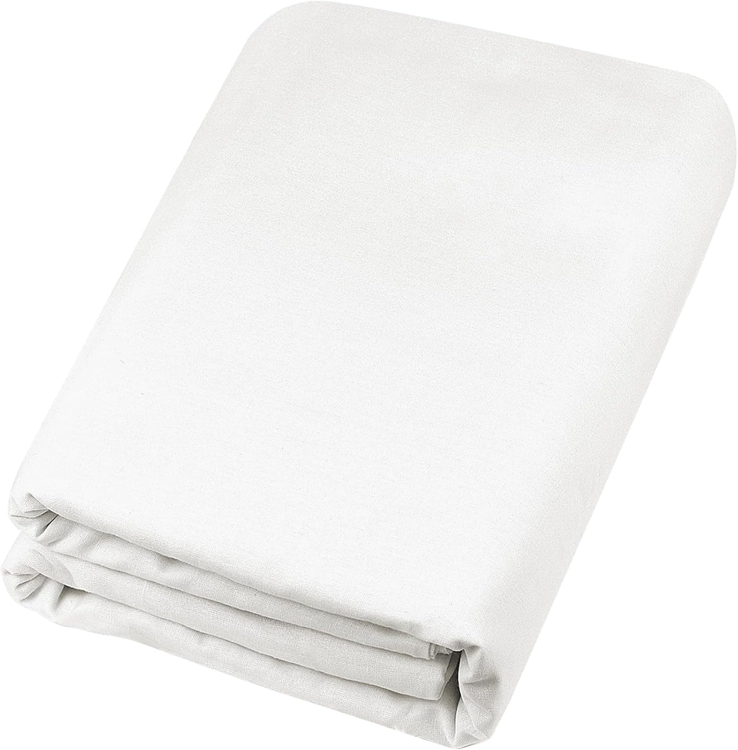 HOTGODEN Medium Weight 100% Cotton Muslin Fabric: 59 inch x 10 Yards Bleached Muslin Linen Fabric Material for Sewing Material Apparel Cloth