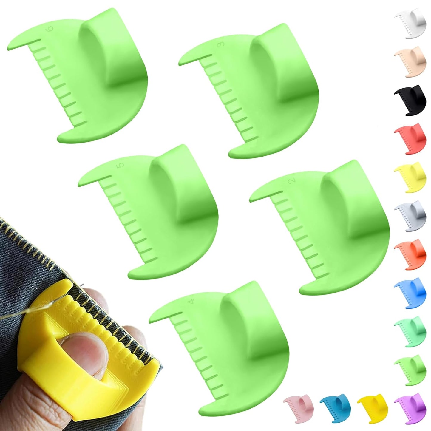 2mm-6mm Seam Guide for Hand Sewing Edge Lockranding Tool 5 PCS Set for Leather/Fabric/Craft Sew, Cyan