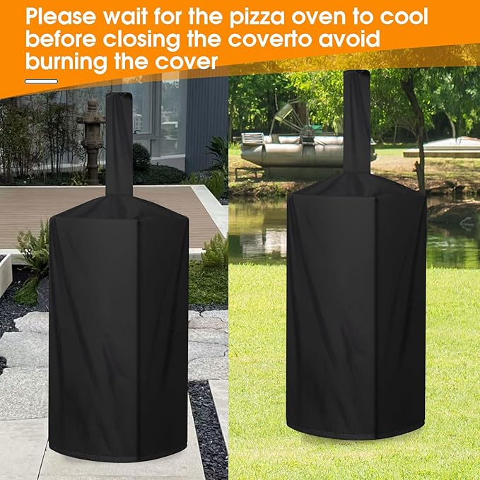 Pizza Oven Cover, Outdoor Pizza Oven Cover Dustproof, Weatherproof, Uv Resistant Adjustable Drawstring And Elastic Band Suitable For Wood Fired Pizza Oven BBQ Smoker Grill