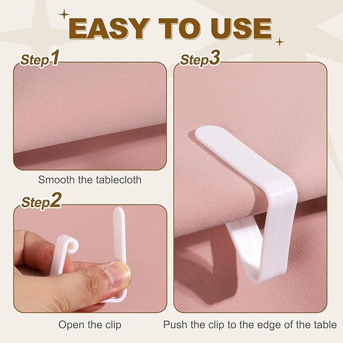 uxcell 32 Pack Plastic Tablecloth Clips, Table Cloth Cover Clamps Windproof Holder Clips 2.17" x 1.69" for Home Party Picnic Wedding Camping Dining Tables, Clear