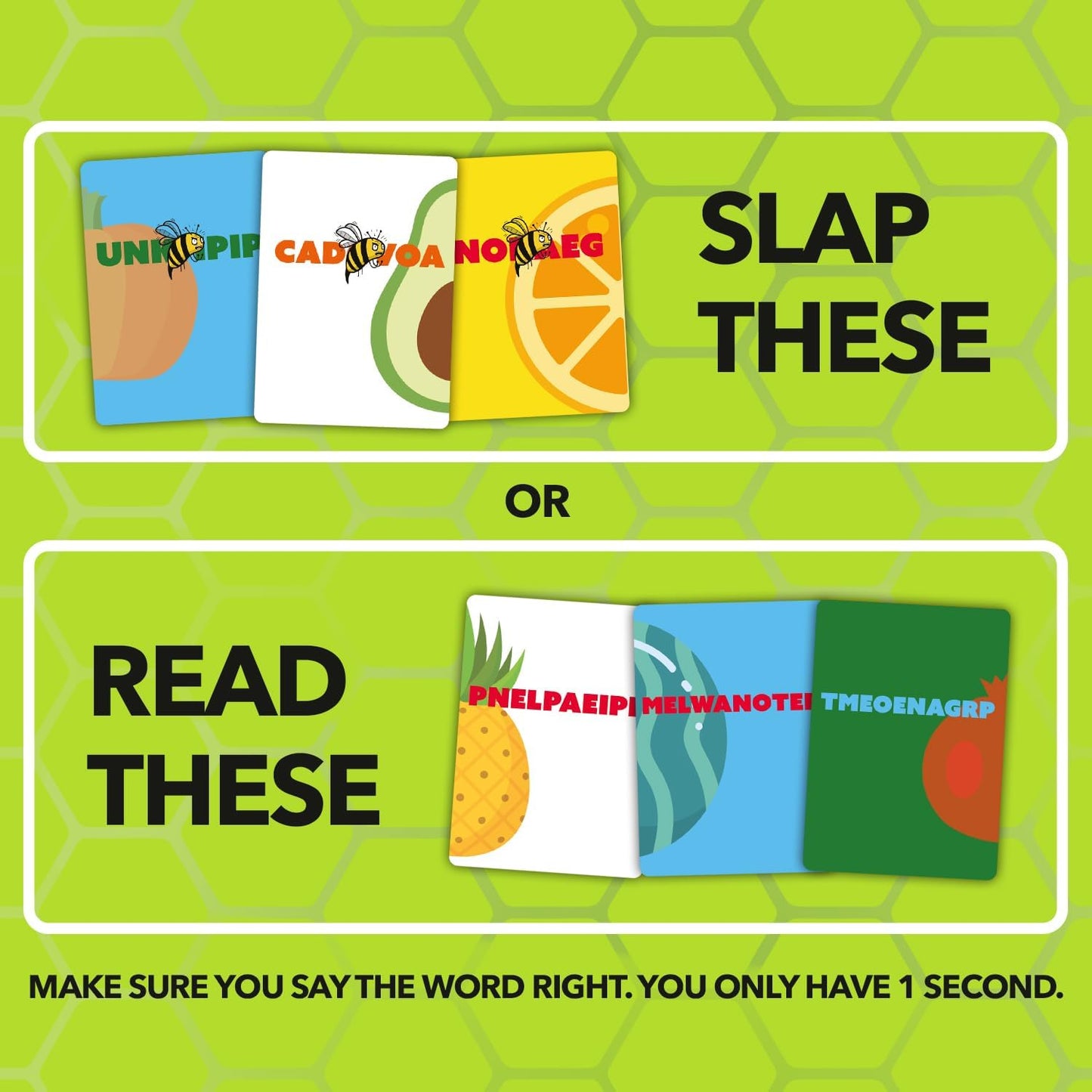 QUOKKA Family Word Games for Adults and Kids - Guess-in-Seconds Fun Spelling Slap Card Game for 2-6 Players - Hilarious Board Game for Family Night Ages 7+ to Make Your Brain Go Bananas