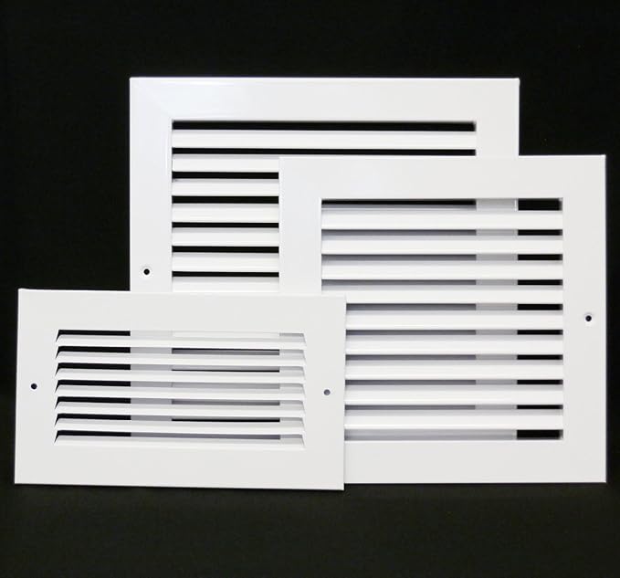 22" X 12" Adjustable AIR Supply Diffuser - HVAC Vent Cover Sidewall or Ceiling - Grille Register - High Airflow - White [Outer Dimensions: 23.75"w X 13.75"h]