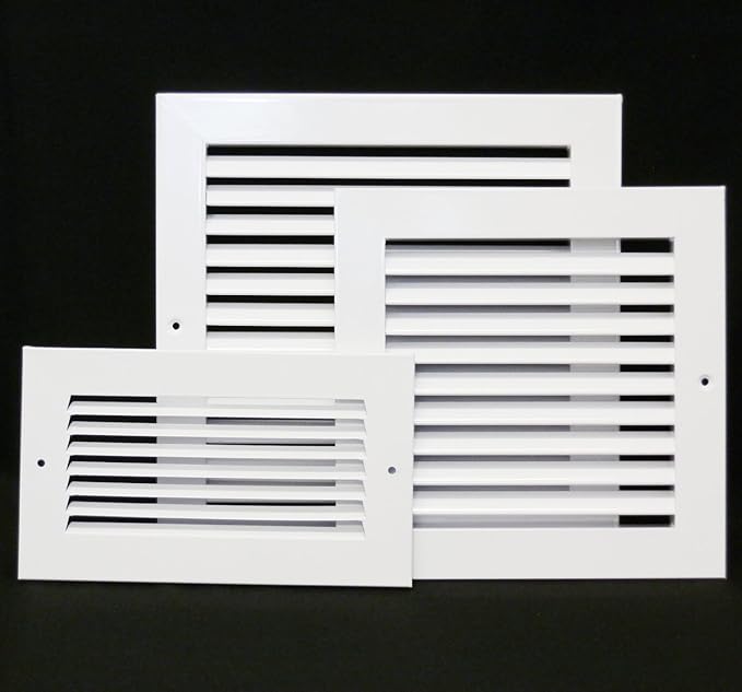 24" X 14" Adjustable AIR Supply Diffuser - HVAC Vent Cover Sidewall or Ceiling - Grille Register - High Airflow - White [Outer Dimensions: 25.75"w X 15.75"h]
