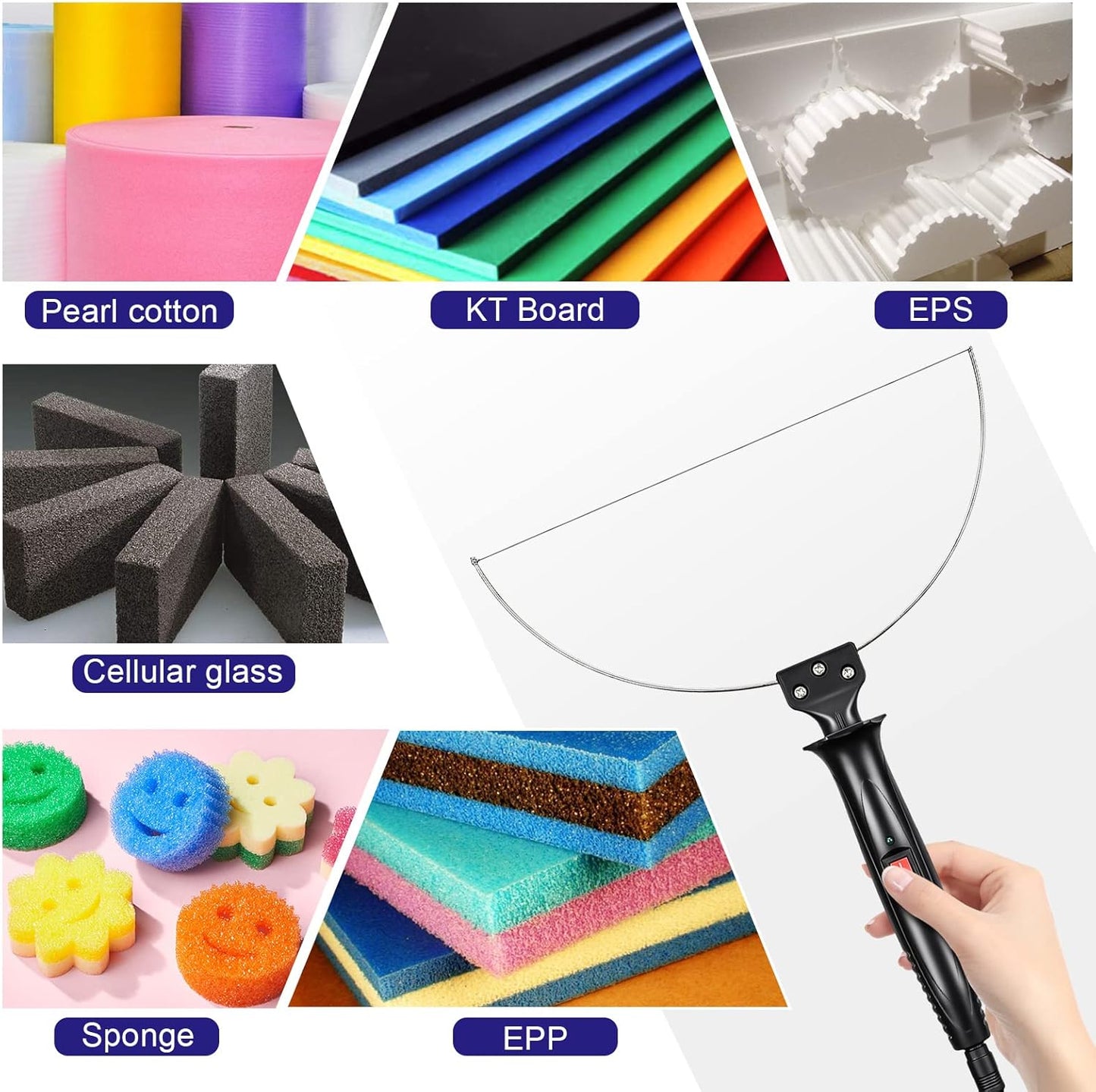 GOCHANGE 3 in 1 Foam Cutter Electric Styrofoam Cutting Tool, 100-240V / 18W Hot Knife Cutting Tool Foam with Electronic Adaptor for Small Cutting Project, DIY Craft, Foam Carving