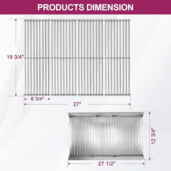 P0350H (1-Pack) 27 inches Steel Ash Pan with 19 3/4" Grid Grates for Chargriller Charcoal Grill 1224, 1324, 2121, 2222, 2727, 2828, 2929, Chargriller 200048,Charbroil 1730205