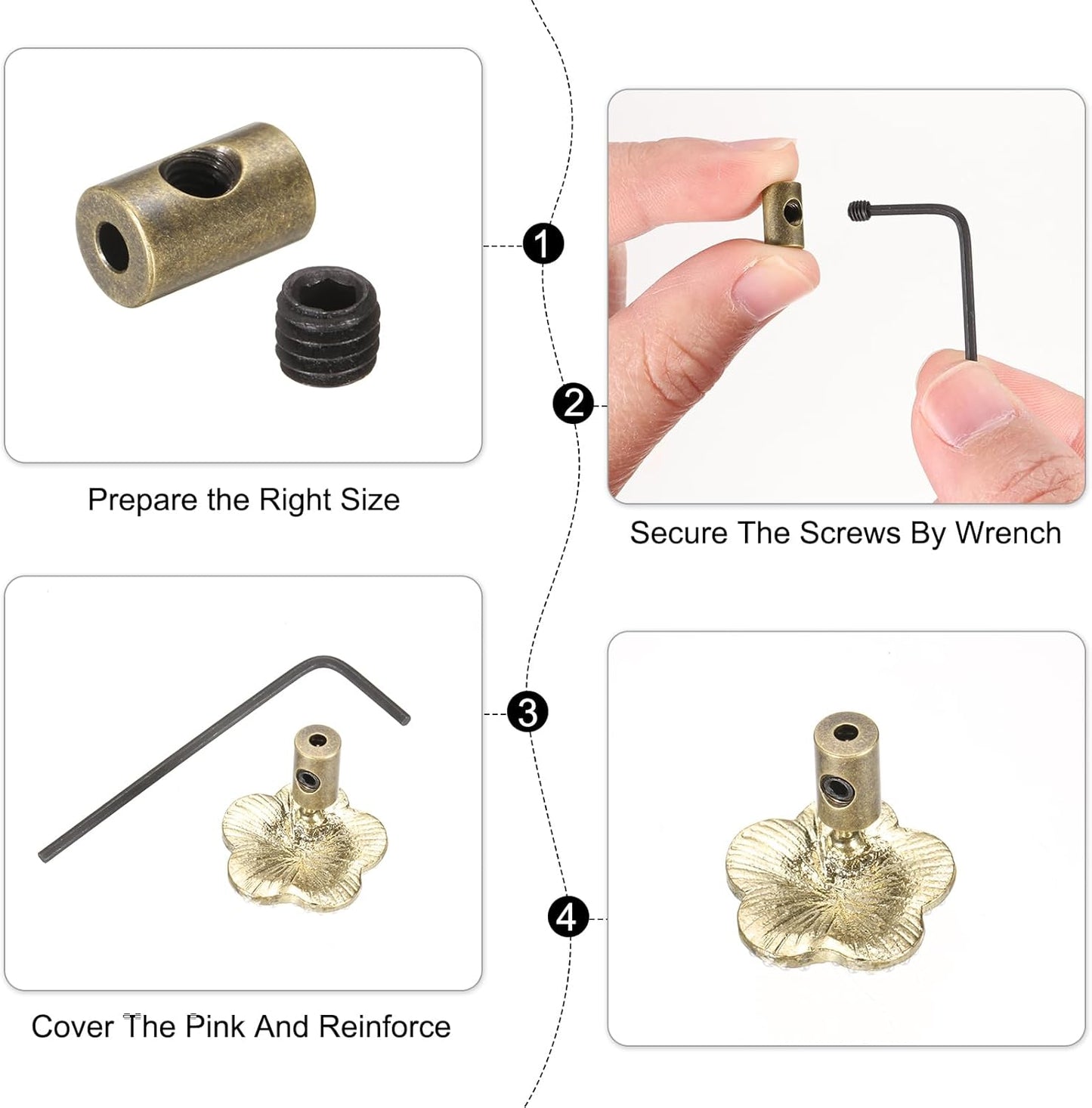 MECCANIXITY 30 Pcs Metal Locking Pin Backs, Locking Pin Keepers Locking Clasp 9mm(H) with 4 Wrench Replacement in Storage Case for Badge, Brooch, Silver Tone