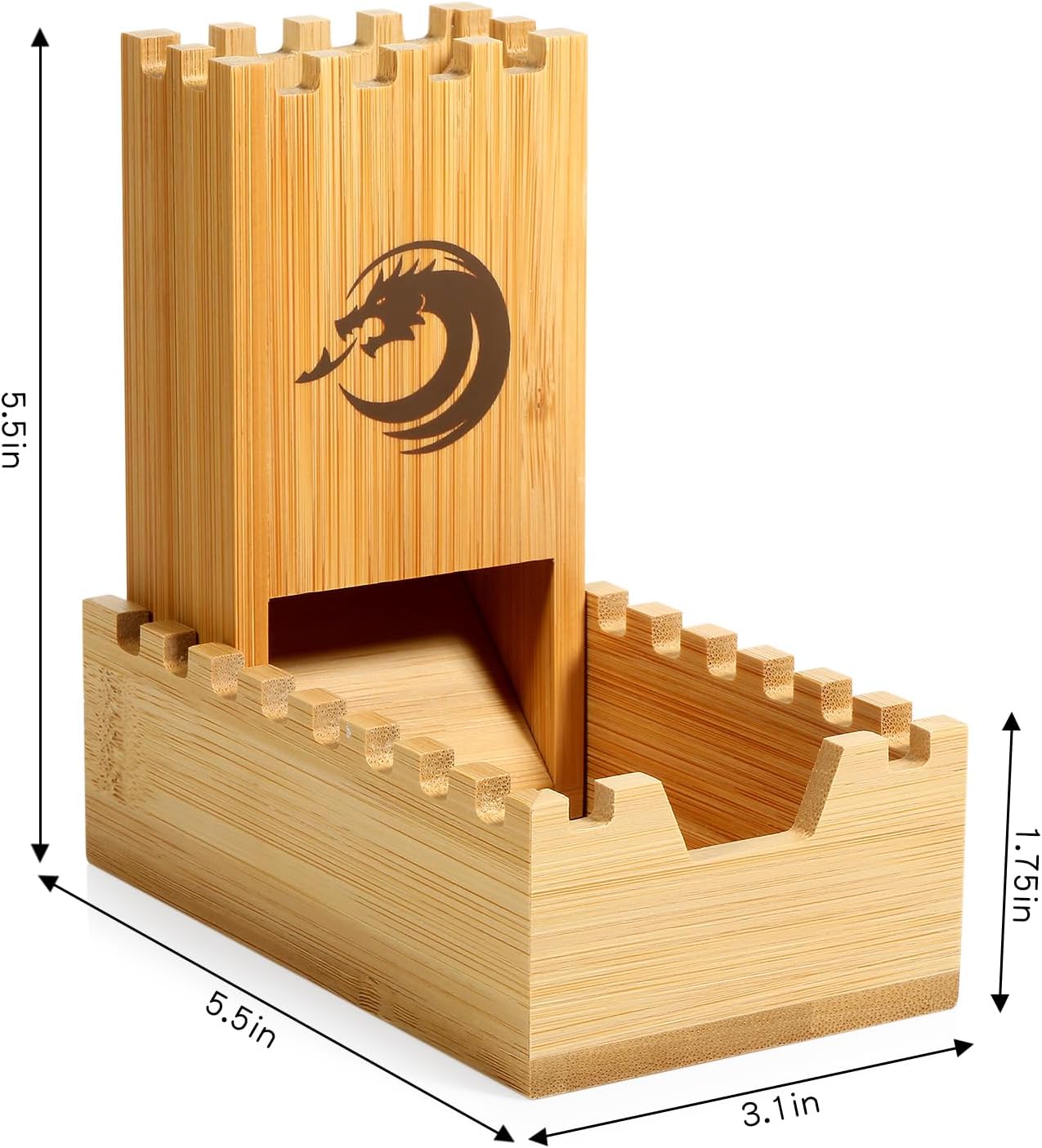 DNDND Bamboo Dice Tower, Folding Dice Tower DND Dice Rolling Tower for Dungeons and Dragons D&D Tabletop Game and RPG Games