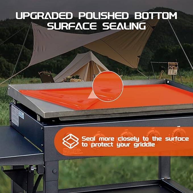 Silicone Griddle Mat for Blackstone 36 Inch, Heavy Duty Food Grade Silicone Griddle Cover, Griddle Accessories for Blackstone Grill, All Season Protective Cover (Orange)