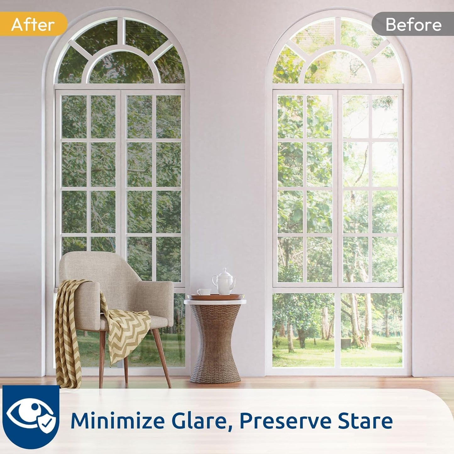 rabbitgoo Window Privacy Film One Way Window Tint for Home, Removable Reflective Heat Sun Blocking Anti UV Glass Door Covering, Mirror Tinting Film House Office, 23.6 in X 6.5 Feet, Silver