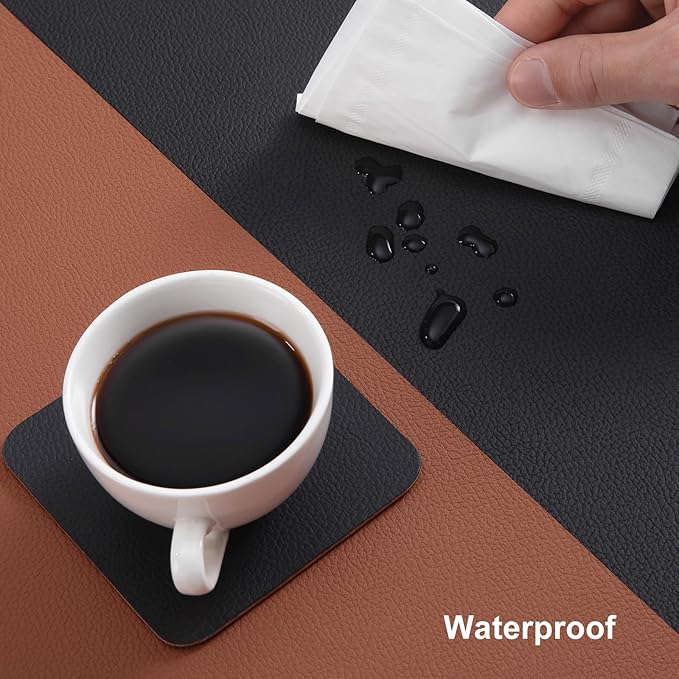 Myir JUN Table Runner Double Sided Vinyl Runner Table 72 Inch Long Runner for Table Washable Waterproof Non-Slip for Home Decorations Black Brown,12 x 72 inch