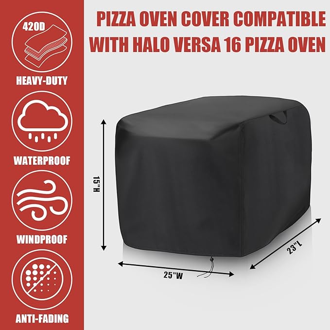 Pizza Oven Cover compatible with HALO Versa 16 Pizza Oven,Waterproof Pizza Oven Indoor Outdoor Covers(Cover Only)