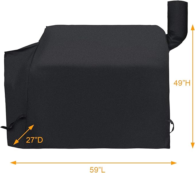 i COVER Pellet Grill Cover- Fits Traeger 34 Series and Pro 780 Grills and Smokers Heavy Duty Water Proof Patio Outdoor Canvas BBQ Covers, for Traeger 34/780 Collection Barbeque and Smoker