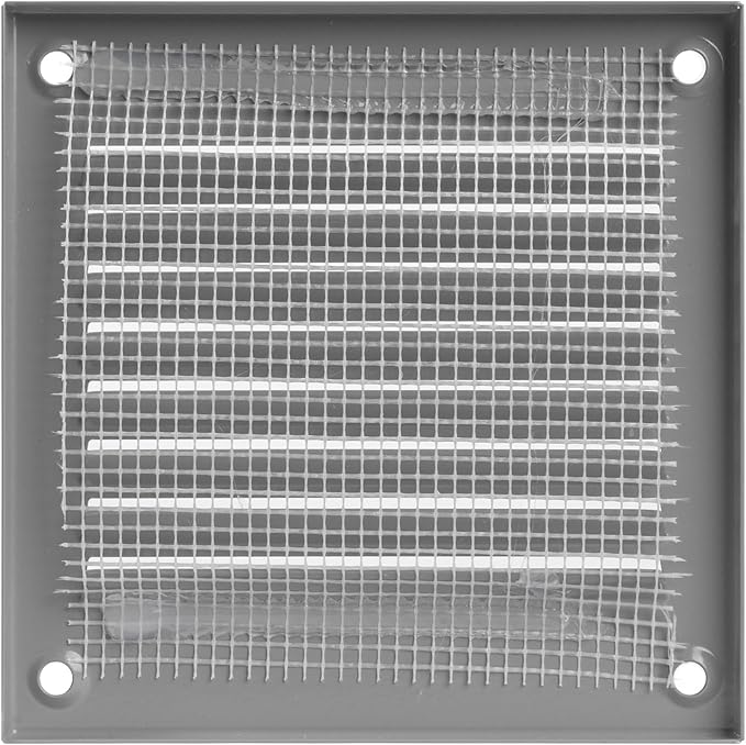 Vent Systems 4'' x 4'' Inch (Overall Dimensions) Pack of 5 - Gray Air Vent Cover - Metal Air Return Grill with Built in Guard Screen - HVAC Ducting Vent Duct Cover for Interior, Exterior Use