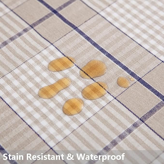 TruDelve Heavy Duty Vinyl Table Cloth for Kitchen Dining Tables Wipe Clean PVC Tablecloth for Square Table (54'' x 54'', Lattice-3)