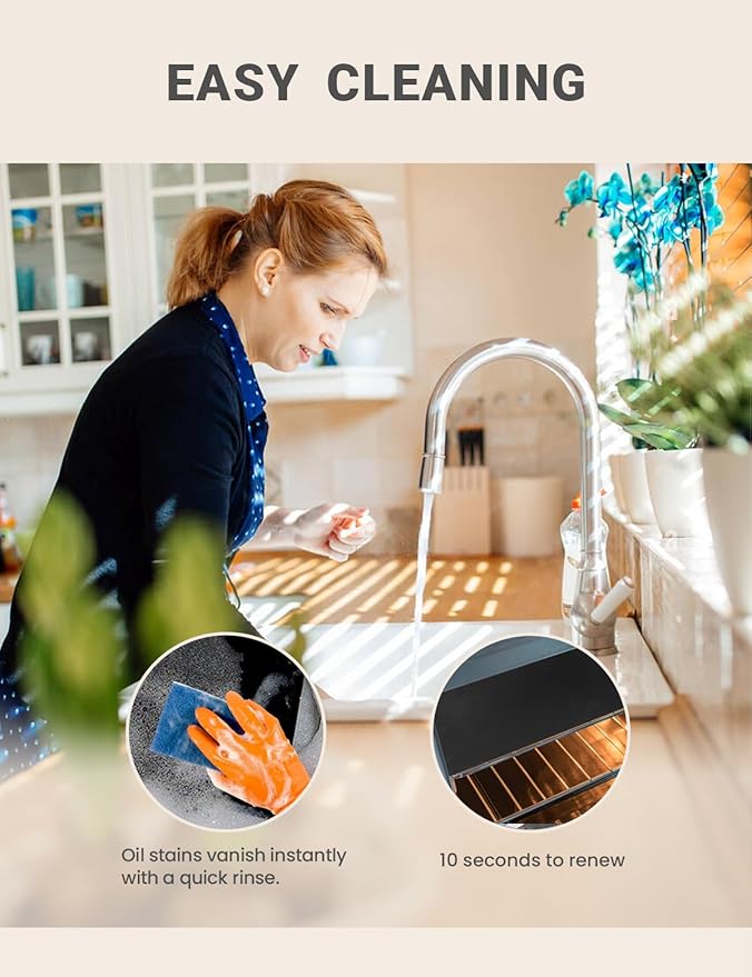 5PCS Copper Grill Mats for Outdoor Grill - Reusable Heat-Resistant Grill Mats for Outdoor Grill, Easy Clean Oven Liner Compatible with Gas/Charcoal/Electric Grills, 15.75x13-Inch Black