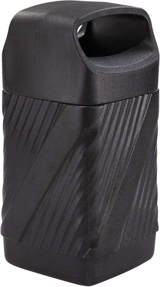 Safco Twist Trash Can, 32 Gallons, Indoor and Outdoor Use, Durable & Weather-Resistant Commercial Garbage Can, Black