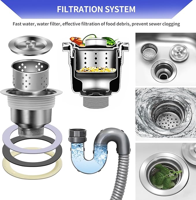 Outdoor Garden Sink Single Trough For Washing, Small Stainless Steel Utility Kitchen Hand Basin Station Sink Tub with Storage Shelve and Faucet, for Restaurant, Bar, Laundry, Garage, Backyard(70*46*80