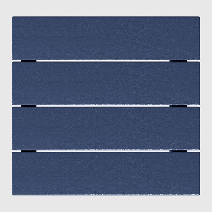 Costaelm Kids Outdoor Side Table, Small Patio HDPE Adirondack Square Table, Porch End Table for Outside Pool Garden, Navy Blue