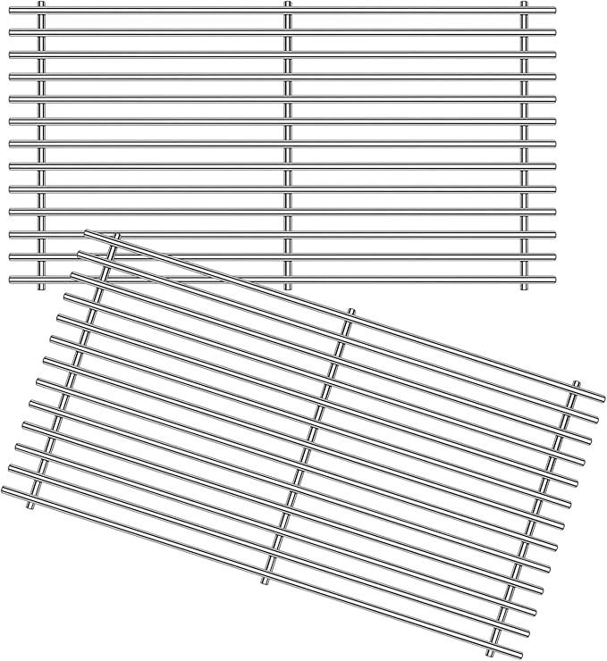 18 7/8" SUS304 9MM Cooking Grates for Weber Genesis II E210 Grill Grates for Weber Genesis II E-210 S-210 Genesis LX E240 S-240, 2-Pack Grill Grate for Weber 60004001 65004001 66801 66094