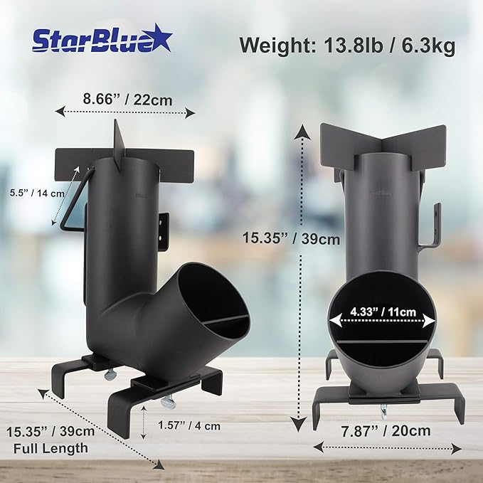 Camping Rocket Stove by StarBlue with FREE Carrying Bag - A Portable Wood Burning Camping Stove with Large Chamber Best for Outdoor Cooking, Camping, Picnic, BBQ, Hunting, Fishing