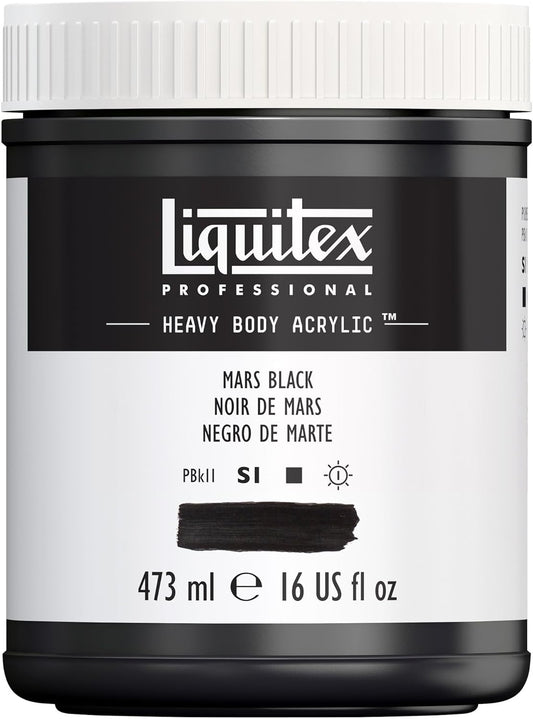 Liquitex Professional Heavy Body Acrylic Paint, 16-oz (473ml) Pot, Mars Black