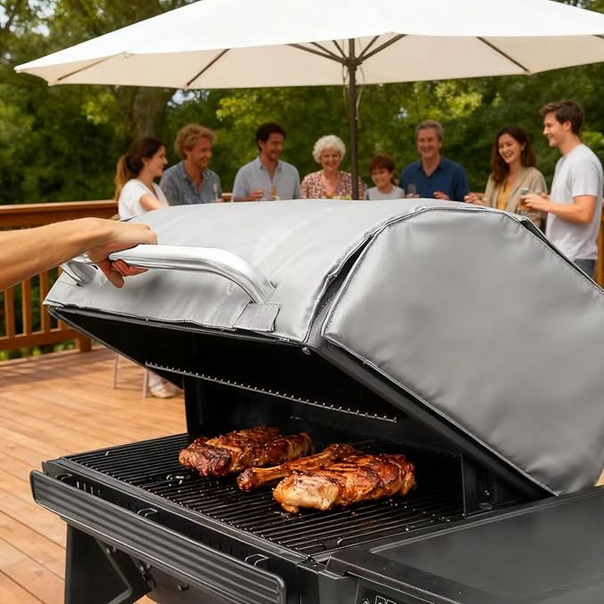 Insulation Blanket Replacement for Traeger Woodridge pellet Grill TFB86MLH,Thermal Blanket for Smoker for BAC761 Traeger Grill Cover Woodridge Pellet Smoker Blanket Winter Insulation Accessories