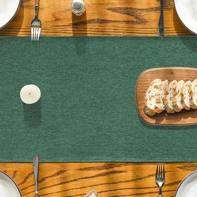 Artoid Mode Forest Green Table Runner, Seasonal Christmas Spring Washable Kitchen Dining Table Decoration for Home Party Decor 13x72 Inch
