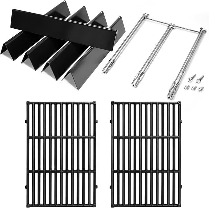 Hiorucet 7638 Grill Grates 7636 Flavorizer Bars 69787 Grill Burners for Weber Spirit I & II 300 Series with Front Mount Controls E-310 E-320 E-330 S310 S320 S330 SP310 SP320 SP330 for Weber GS4 Spirit