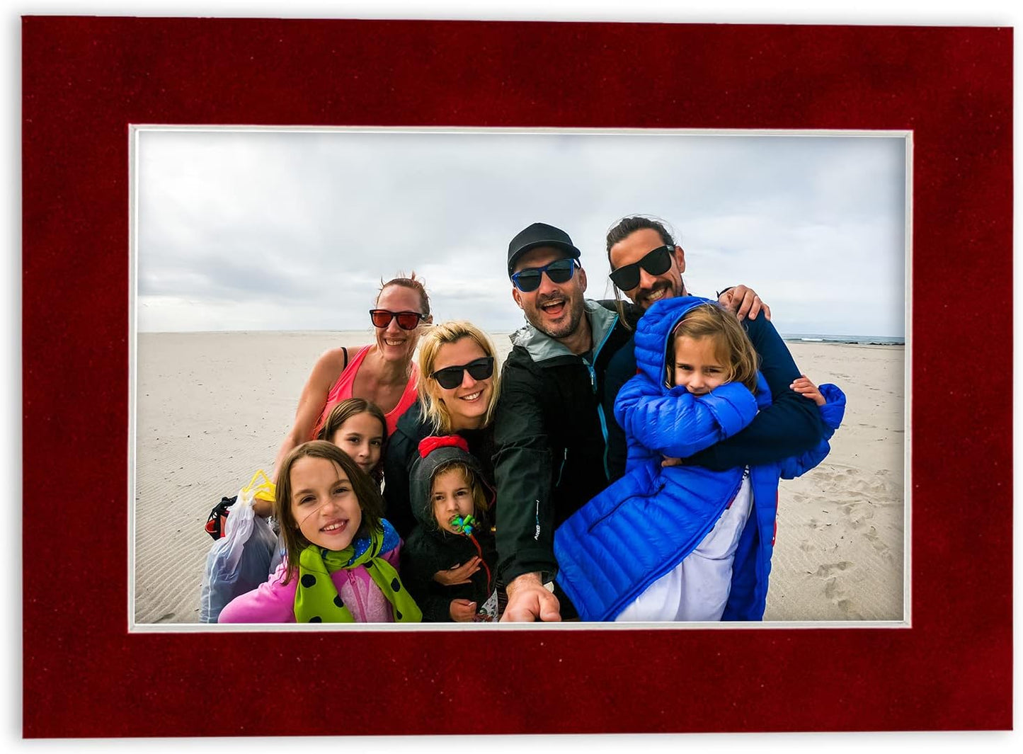 Pack of 25 Acid Free 11x14 Mats Bevel Cut for 8.5x11 Photos - Bright Red Suede Precut Matboards For Pictures, Photos, Framing - 4-ply Thickness