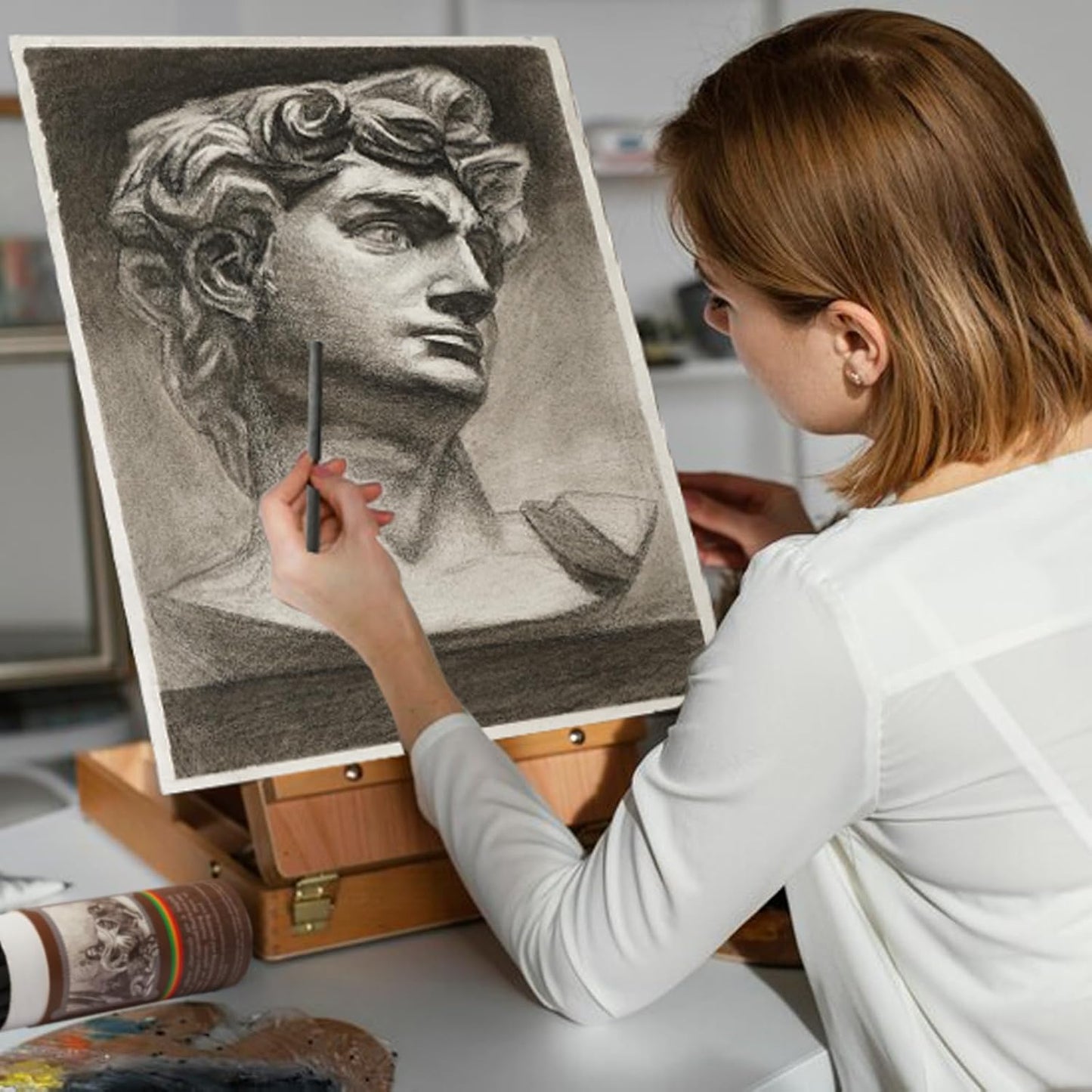 25 PCS Willow Charcoal Sticks, Ideal for Artists, Beginners, Students, Perfect for Sketching, Drawing, Shading, and Fine Art, 5.7 Inches Long, 2-4,4-5,5-7,7-9 (5-7)