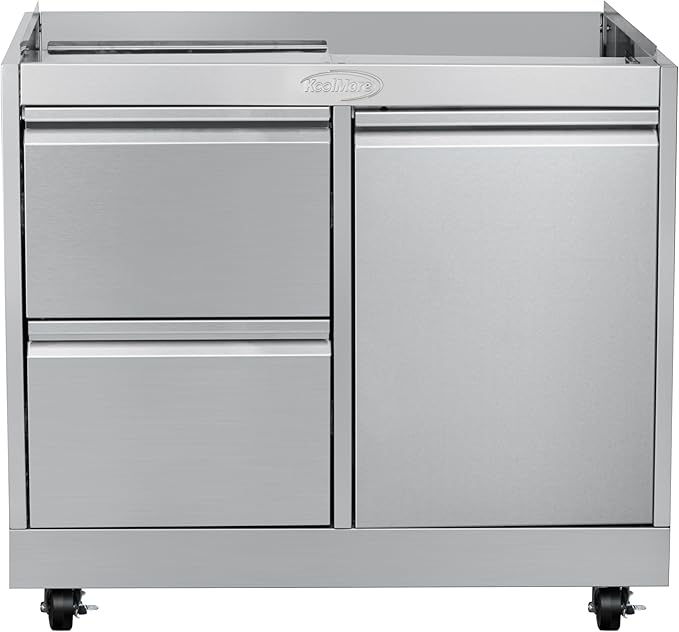 KoolMore 32 in. Heavy-Duty Outdoor Stainless-Steel Cabinet for Built-in BBQ Grill with 2 Drawers and Propane Tank Storage (KM-OKS-BQ30CAB)