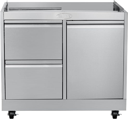 KoolMore 32 in. Heavy-Duty Outdoor Stainless-Steel Cabinet for Built-in BBQ Grill with 2 Drawers and Propane Tank Storage (KM-OKS-BQ30CAB)