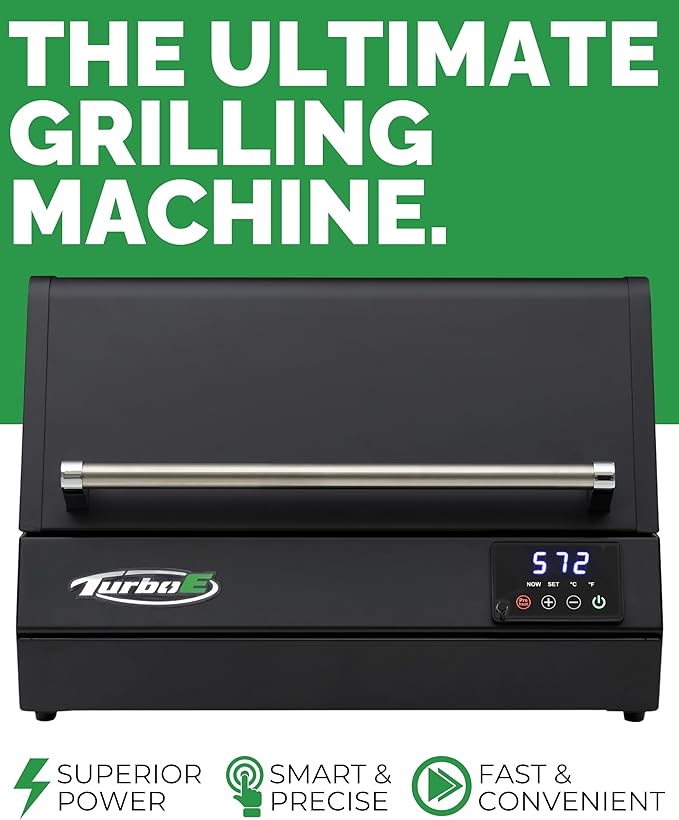 Turbo E XL Electric Grill, 1700W Infrared, Warming Rack and Probe, Apartment Friendly
