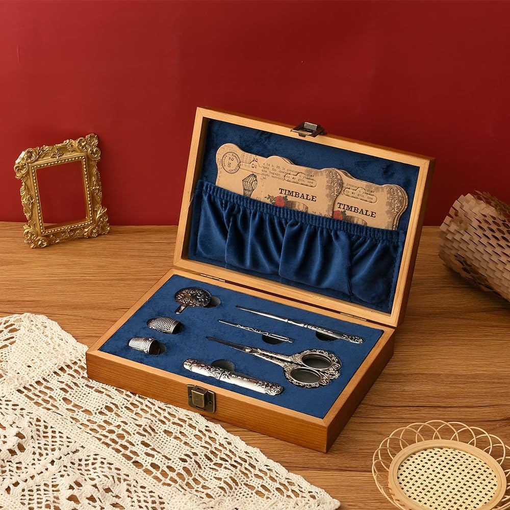 Vintage Embroidery Scissors Set, European Style Stainless Steel Sewing Tools for Sewing, Craft, Art Work, Needlework, Silver