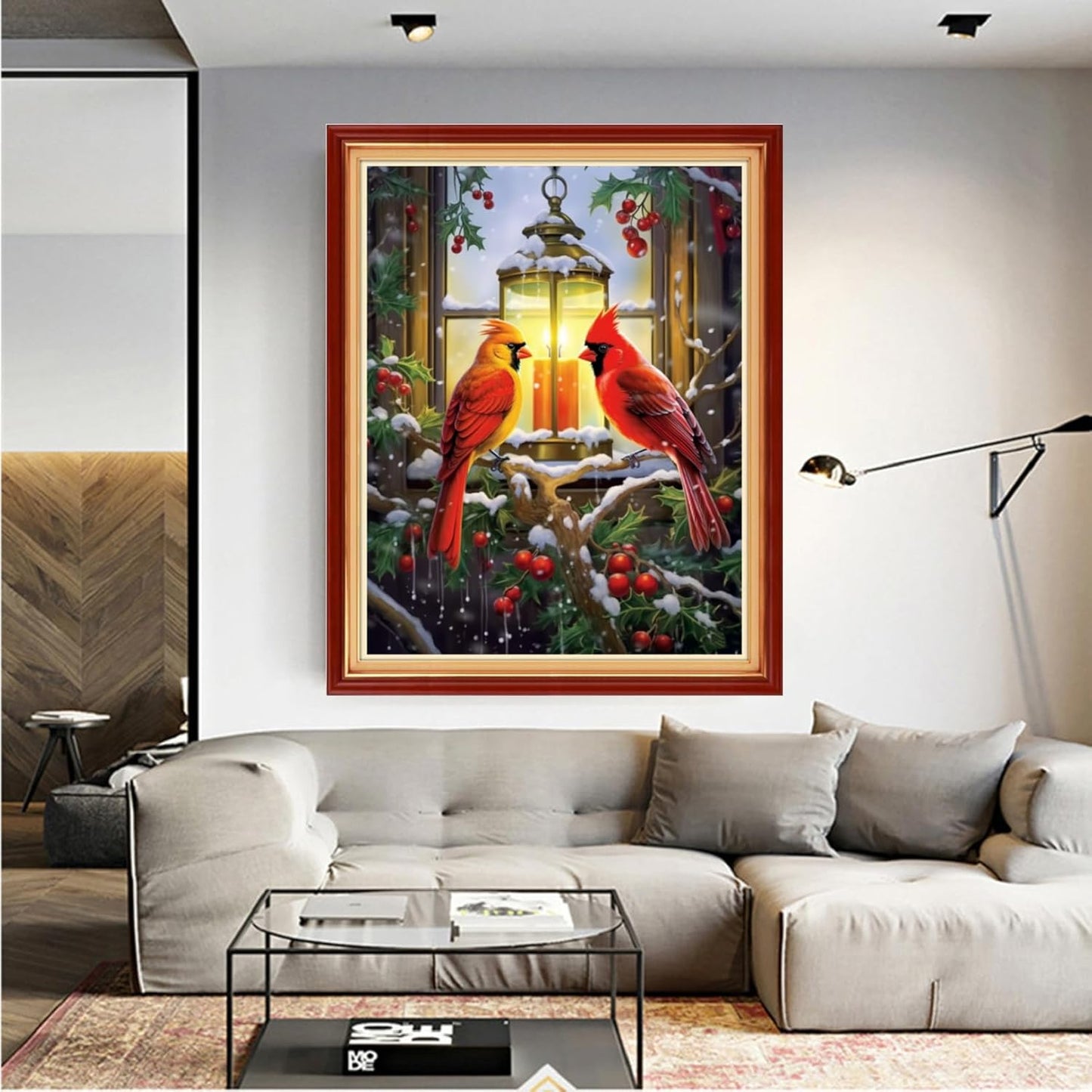 Dooxvey Cross Stitch Kit for Adult Beginners - Night Light Bird 16x20 inch