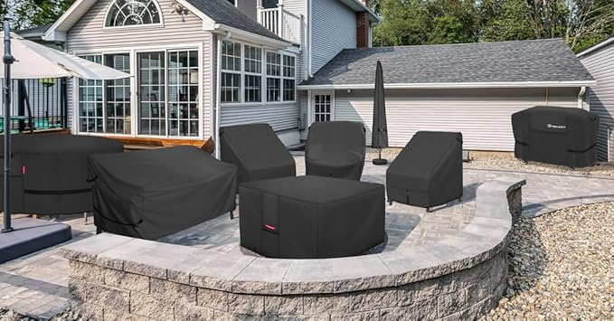 Porch Shield Fire Pit Cover - Waterproof 600D Heavy Duty Fade Resistant Square Patio Fire Pit Table Cover Black - 50 x 50 inch