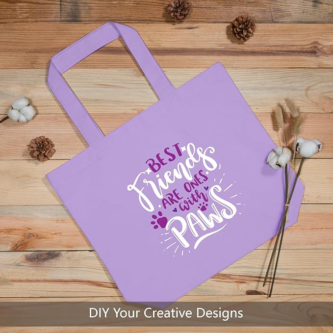TOPDesign 3-Pack Super Strong Large 12oz Cotton Canvas Tote Bags, Reusable Grocery Shopping Cloth Bags, Fashionable Two-Tone Totes for Crafts, DIY Your Creative Designs