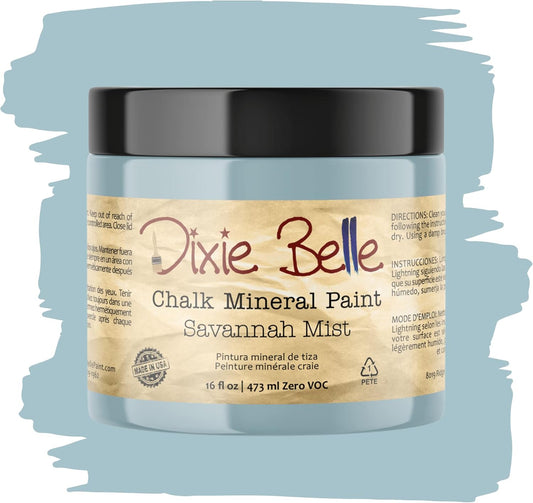 Dixie Belle Paint Company Chalk Finish Furniture Paint - Savannah Mist (16oz) - Matte Cloudy Blue Chic Chalk Mineral DIY Furniture Paint