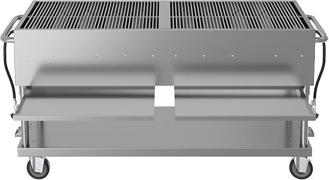 72 in. Commercial Mobile Outdoor Propane Gas Grill, ETL Listed in Stainless-Steel (KM-CGM-72)