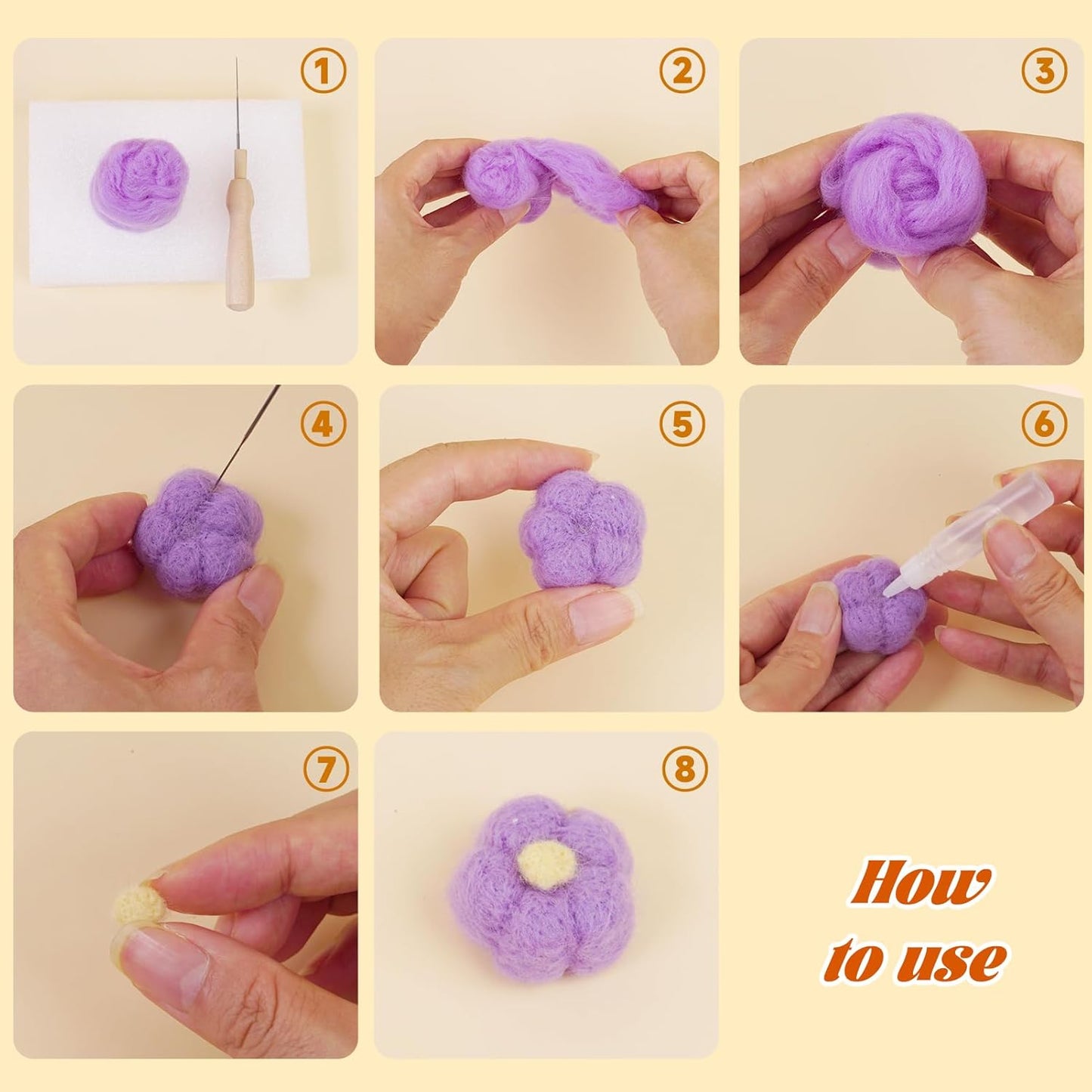 Catopia Needle Felting Kit,Wool Roving 20 Colors Set,Tools for Felted Animal Needle Felting Supplies,Needle Wool Felting Tools Kit