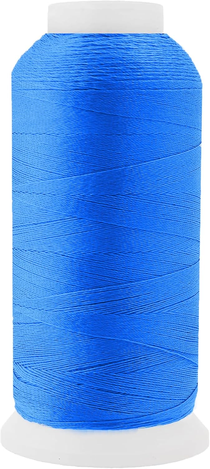 Mandala Crafts Sky Blue Heavy Duty Thread -1500 Yds Tex 90 Thread for Sewing Drapery Jeans Leather Hair Outdoor Marine Upholstery