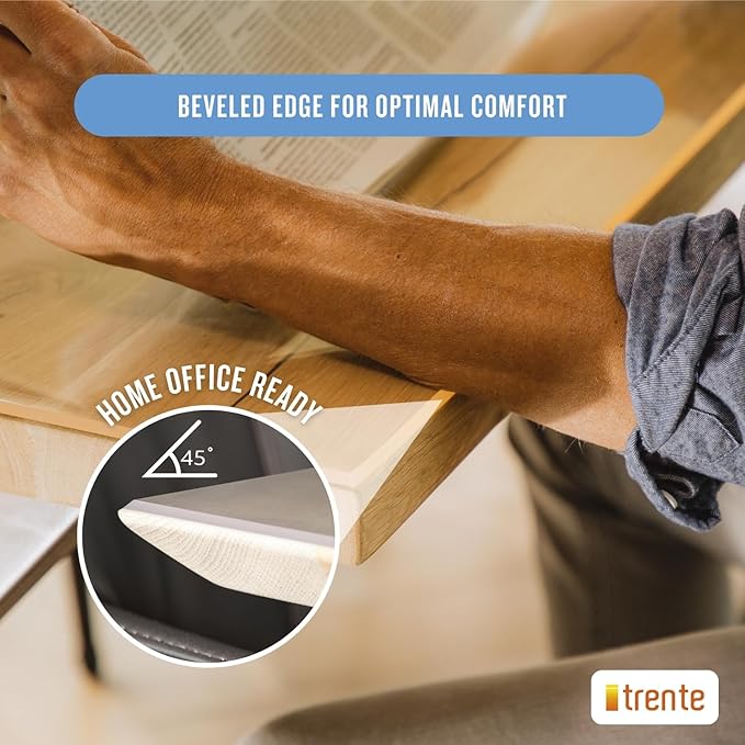 Clear Table Cover Protector, 42x88 inch, German Quality with 2 Mm Thickness, Stain Resistant Dining Pad with Beveled Edges, Washable Tablecloth, Fitted Clear Desk Cover for Indoor & Outdoor Use
