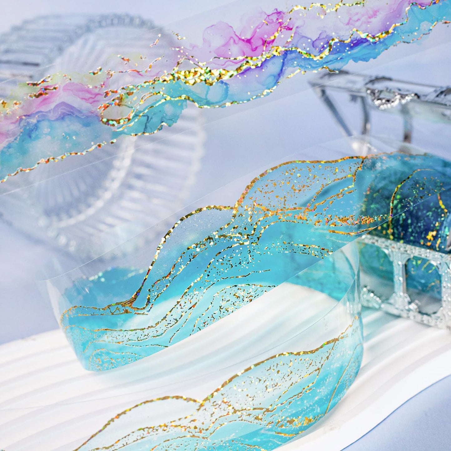 6 Rolls PET Tape Set for Journaling Supplies,Waterproof Washi Tape Stickers for Scrapbooking,Journaling Supplies,DIY Craft(Colour Paradise)