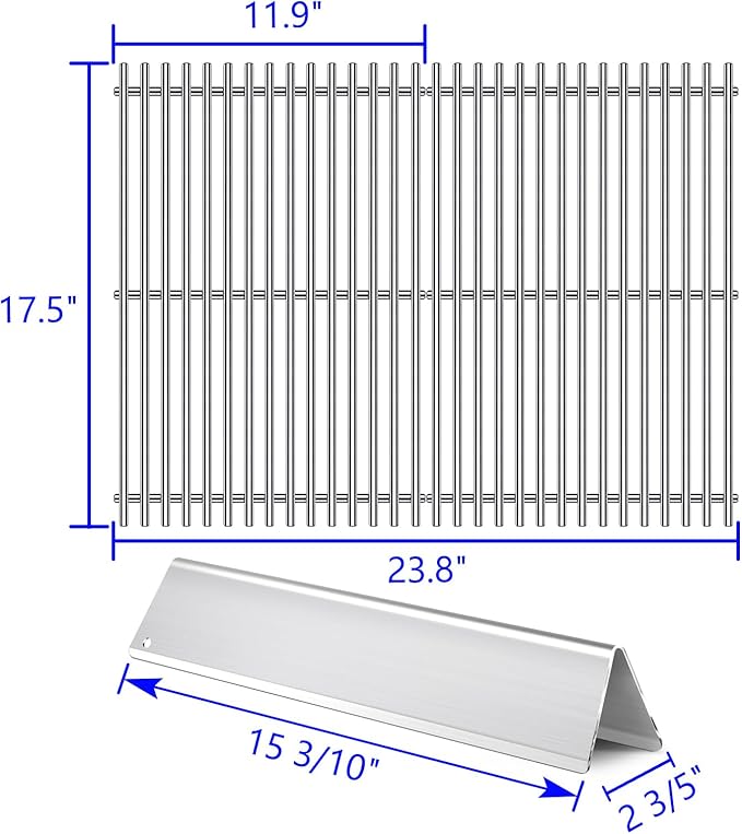 7636 7638 7639 Grill Grates Grill Replacement Parts for Weber Spirit Grill Spirit II E-310, E-320, S-310, S-320, GS4 Spirit 2 300 Flavorizer Bars 15.3”, 17” Stainless Steel BBQ Grid Accessories