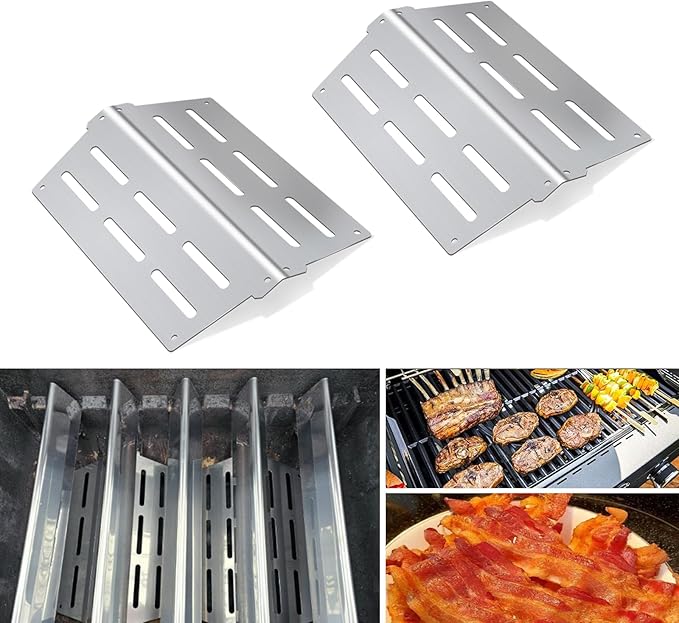 Heat Deflectors for Weber Genesis 300 Series Grills with Front Control Knob, Genesis S310 S320 S330 E310 E320 E330,13.26" Heat Deflectors for Weber 7620 7621 (7622 * 2, 304 Stainless Steel)