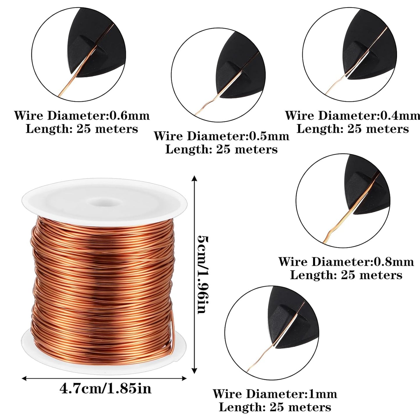 5 Rolls Copper Wire for Jewelry Making 18, 20, 22, 24, 26 Gauge Copper Jewelry Wire Craft Wires Bendable Beading Wires for Making Crafts, Sculpting, 5 Size(Copper)