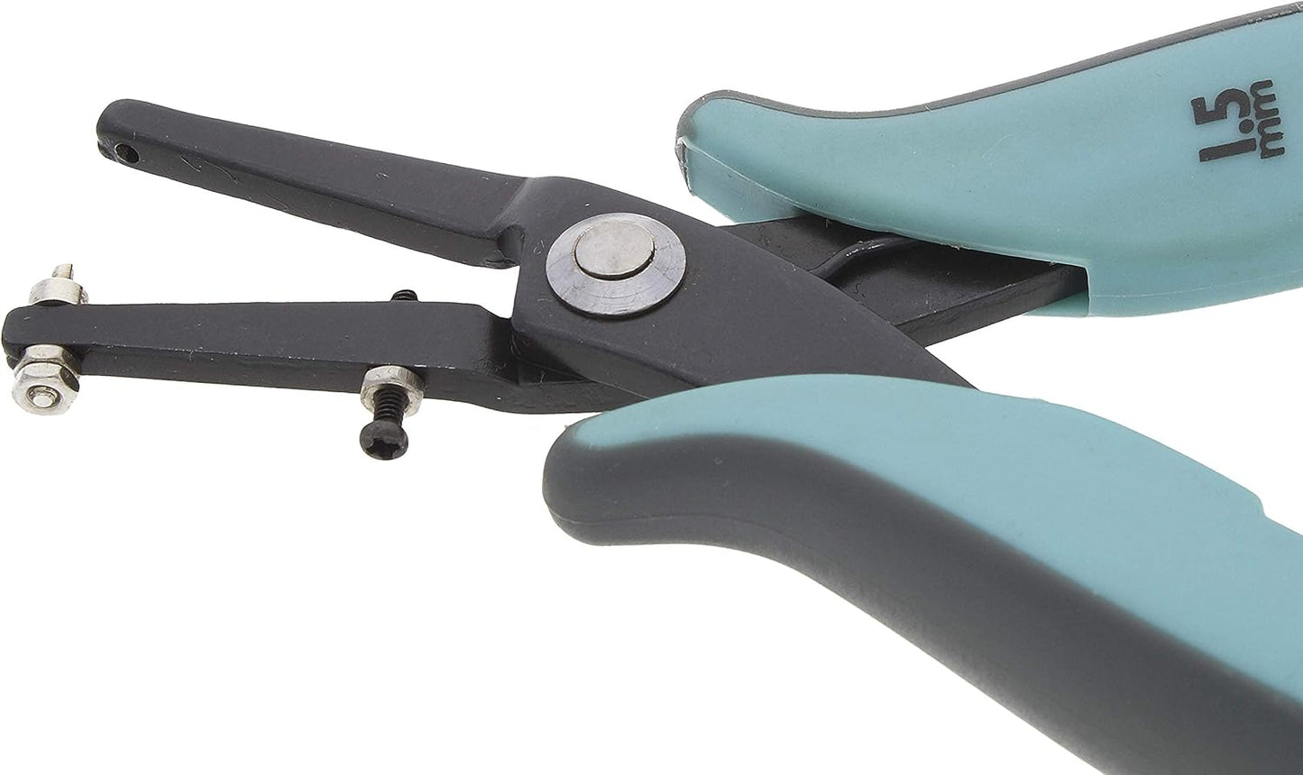 The Beadsmith Metal Hole Punch Pliers, with Gauge Guard, 1.5mm Rivet Hole Size in Sheet Stock up to 22 Gauge