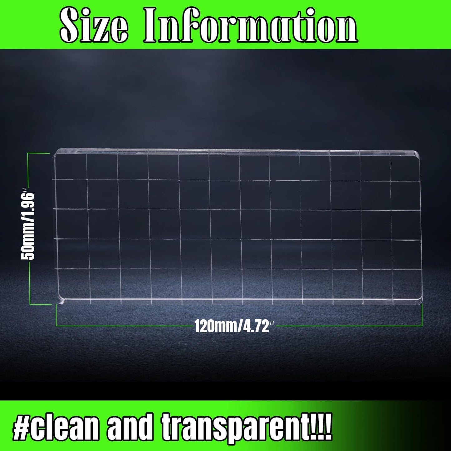 Clear Acrylic Stamp Blocks, 1.57" * 4.92" Acrylic Stamping Blocks Tools Clear Stamps with Grid Lines for Photography Props Scrapbooking Crafts Card Making