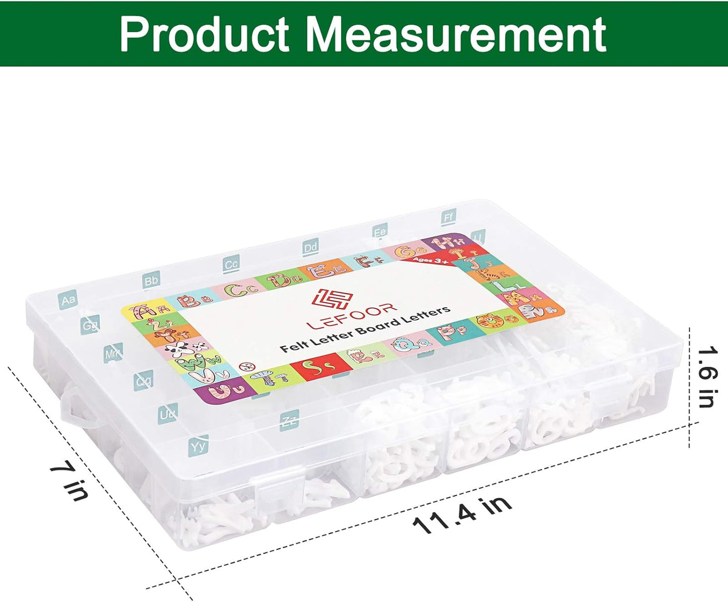 Letter Board Letters Only,646 PRE-Cut Characters (3/4 and 1 Inch,White) with Sorting Tray,Felt Letter Board Letters (Choice B)